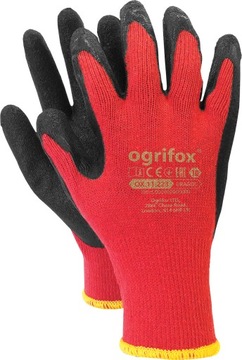 Rękawice robocze Dragony latex czewone r. 10