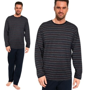 PIŻAMA MĘSKA CORNETTE 138/46 BAWEŁNA W PASKI M