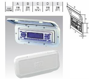 КОРПУС РАДИОПРИЕМНИКА 110X235 ММ, БЕЛЫЙ, ВОДОНЕПРОНИЦАЕМЫЙ