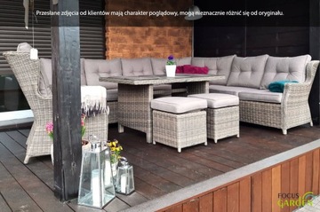 GARDEN CORNER кресло из техноротанга TRVENTO DINING GREY КОМПЛЕКТ МЕБЕЛИ