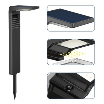 6 шт., светодиодный торшер на солнечной стойке для сада, 57 см, набор прочных опор