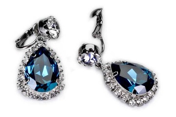 Klipsy Niebieskie Długie Wiszące Montana Swarovski