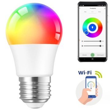 Żarówka inteligentna RGB kolorowa SMART LED 9W E27