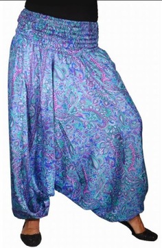 Spodnie alladynki szarawary z Indii 2w1 jak jedwab