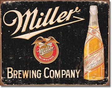 Metalowy plakat reklama piwa USA Miller Prezent
