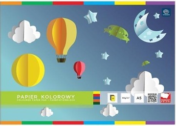 ZESZYT PAPIERÓW KOLOROWYCH A5/10K (10SZT)