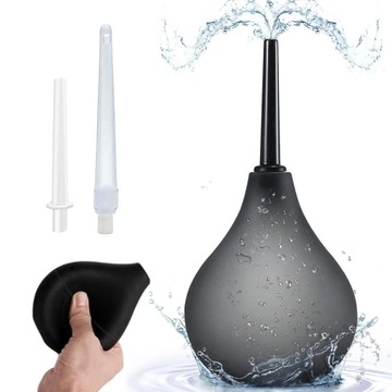 224ML KLASYCZNA GRUSZKA DO LEWATYWY ANALNY IRYGATOR BDSM CZARNY