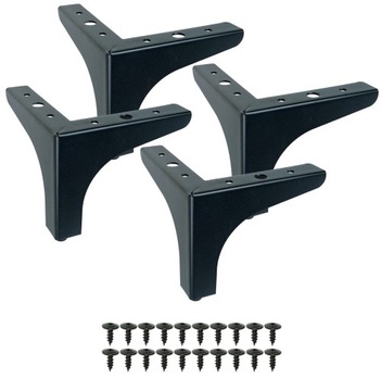 NÓŻKI NOGI MEBLOWE STALOWE ZESTAW CZARNY MAT STOPKI TRÓJKĄT LOFT 10 CM 4SZT
