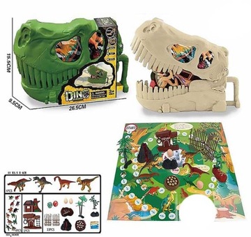 Gra Planszowa Głowa Czaszka Dinozaura Figurki + akcesoria do dekoracji