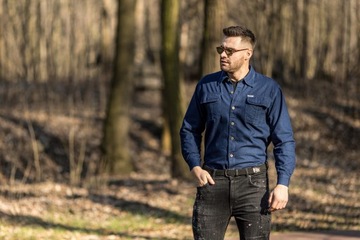 МУЖСКАЯ ДЖИНСОВАЯ РУБАШКА - ХЛОПОК - No2 - L