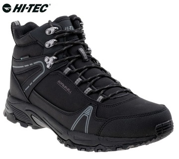 Buty Męskie Zimowe HAPITER HI-TEC Wodoodporne Ocieplane Softshell Czarne 41