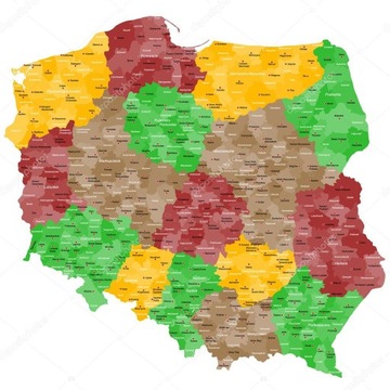 Пробковая карта Польши - 60x60см - много узоров
