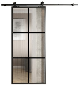 Drzwi Szklane Przesuwne System Loft 100 Flutez 6 Pól