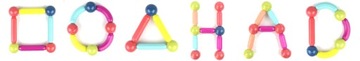 Магнитные блоки XL, большие палочки, шарики, палочки