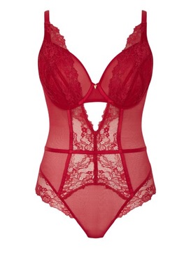 70GG 32GG Cleo by Panache Selena body z biustonoszem plunge Ruby Red