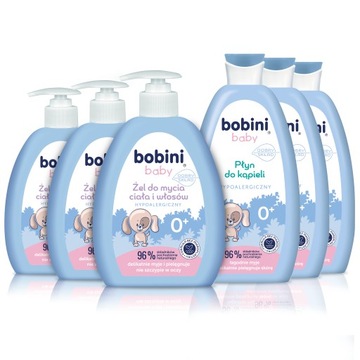 BOBINI BABY Гель для мытья тела и волос Пена для ванны для детей 3+3