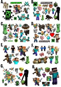 Tatuaże Dla Dzieci Zmywalne MINECRAFT - JAKOŚĆ !