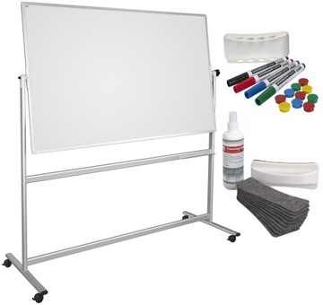 Tablica magnetyczna obrotowa jezdna 120x90 +ZESTAW