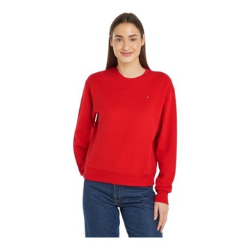 TOMMY HILFIGER BLUZA DAMSKA REG FLAG ON CHEST SWTSHRT CZERWONA r.XS