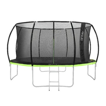 TRAMPOLINA OGRODOWA Z SIATKĄ 435 CM ZIELONA + GRATIS DRABINKA ZABAWA