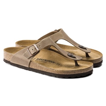 Japonki damskie Birkenstock Gizeh SKÓRZANE PROFILOWANE NA LATO 943813