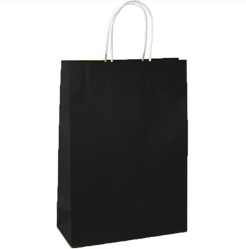 Torba Papierowa CZARNA PREMIUM 25 szt. 24x10x34 cm EKO