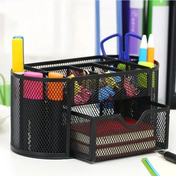 МЕТАЛЛИЧЕСКИЙ НАСТОЛЬНЫЙ ОРГАНАЙЗЕР ДЛЯ ИНСТРУМЕНТОВ С 9 ОТДЕЛЕНИЯМИ для заметок и ручек