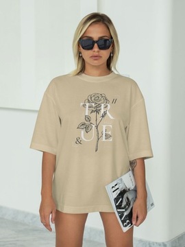 T-SHIRT OVERSIZE LUŹNA KOSZULKA RÓŻA BASIC XXL SUKIENKA JAKOŚĆ