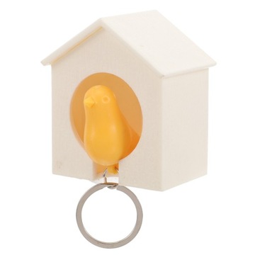 Brelok do kluczy Birdhouse w kolorze żółtym