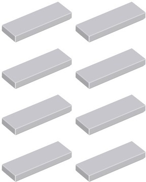 LEGO Płytka Tile 1x3 Jasny Szary LBG 4558169 63864 - 8szt