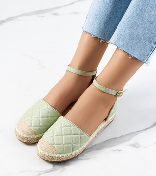 Hers Zielone espadryle damskie obuwie sandały 77-242 r. 39