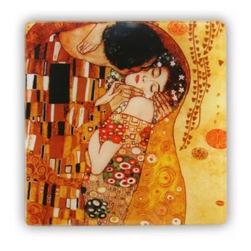 podkładka szklana - G. Klimt, pocałunek 10.5x10.5cm