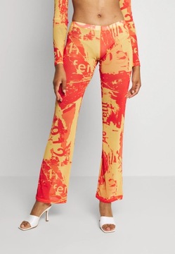 Jaded London - Spodnie dzwony print siatka xs 34