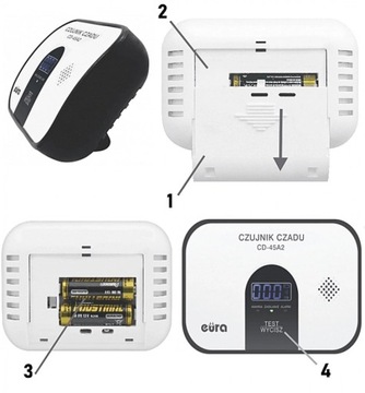 Датчик угарного газа с сертификатом, отдельно стоящий беспроводной ЖК-дисплей