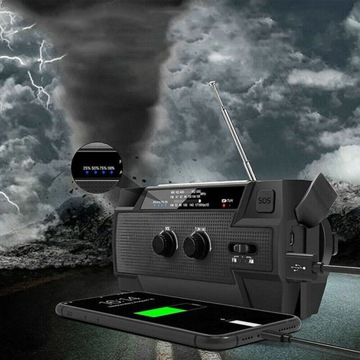 СОЛНЕЧНОЕ РАДИО, ПОРТАТИВНОЕ РАДИО, AM/FM ДИНАМО, СВЕТОДИОДНЫЙ ФОНАРЬ