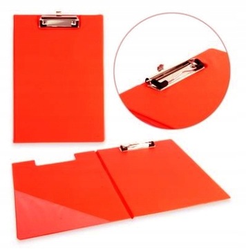 DESKA Z KLIPEM I OKŁADKĄ ZAMYKANA Clipboard A4 CZERWONA
