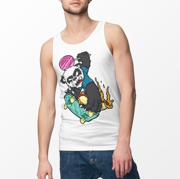 TANK TOP ŚMIESZNE PANDA SKATE