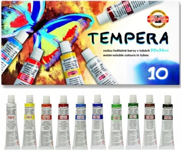 Farby tempery 10x16ml 10 kolorów w tubie tuba 16ml