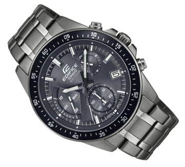 MĘSKI SZARY STALOWY ZEGAREK CASIO EDIFICE CHRONOGRAF EFV-540DC -1CVUEF