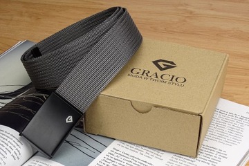 Мужской ремень Gracio Wide в стиле милитари, черная пряжка