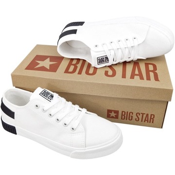 białe trampki damskie BIG STAR buty LL274039 stylowe tenisówki 39