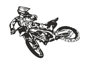 Naklejka na ścianę Motocross 165cm czarny mat
