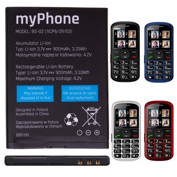 Oryginalna bateria HALO 2 myPhone 1075 nowa BS-02 900 mAh