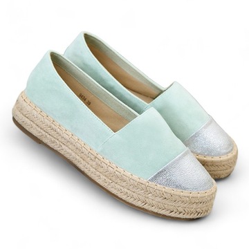 ZIELONE ESPADRYLE DAMSKIE DERALLE 38