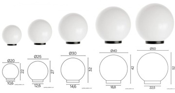 Светящийся садовый шар 25см для уличного освещения