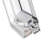 Мансардное окно 3-створчатое ПВХ OptiLight TLP U4 55x78 + оклад RAL 7022