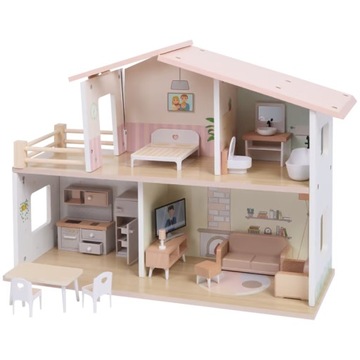 Drewniany domek dla lalek Mini Matters 52 x 19,5 x 40 cm