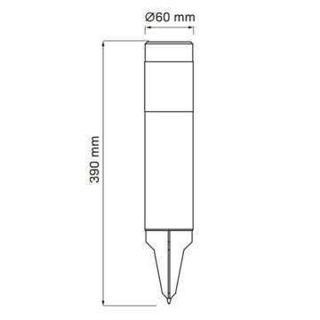 СОЛНЕЧНАЯ СВЕТОДИОДНАЯ САДОВАЯ ЛАМПА, СТОЛБ, ВЕРТИК, С ЗЕМНЫМ ПРИВОДОМ