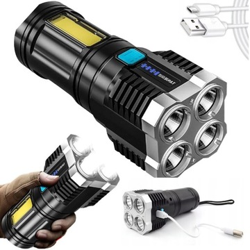 LATARKA AKUMULATOROWA SZPERACZ TAKTYCZNA WOJSKOWA BIWAK USB LED MOCNA