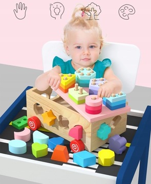 Деревянный образовательный кубик блоки 924